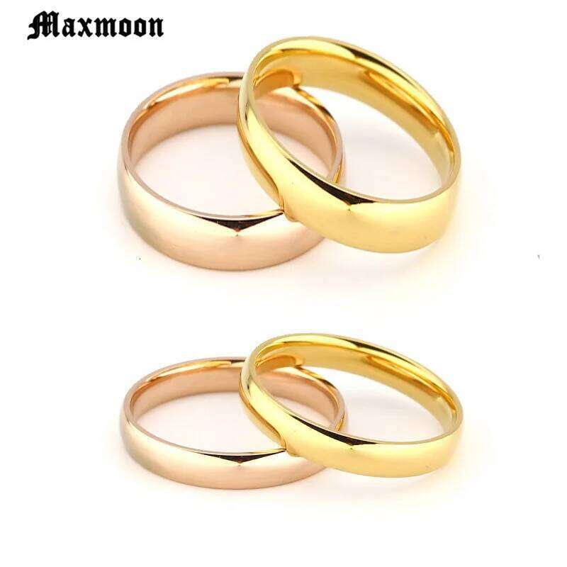 Maxmoon Titanium Simple Wedding stainless steel Rings for Man or Woman Christmas Gift XJ260127