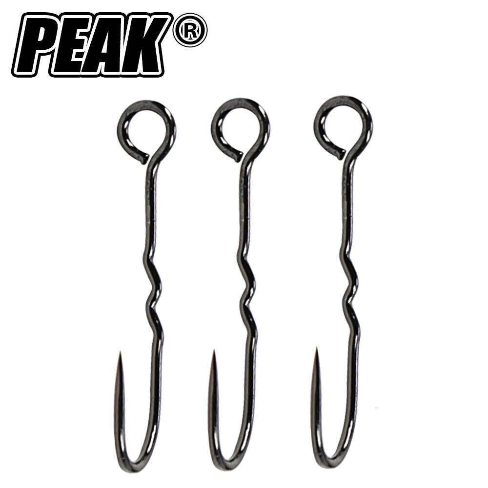 PEAK 10PCS With big eyes Ring High Carbon Steel Barbed Fishhook Jig Carp Fishing Lure Worm Hook Japan Z260128
