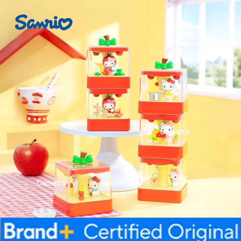 Sanrio Cartoon Trendy Apple Town Series Blind Box Figure Desktop Ornaments Cute Hellokitty Peripheral Toys Decoration Gifts H2601281