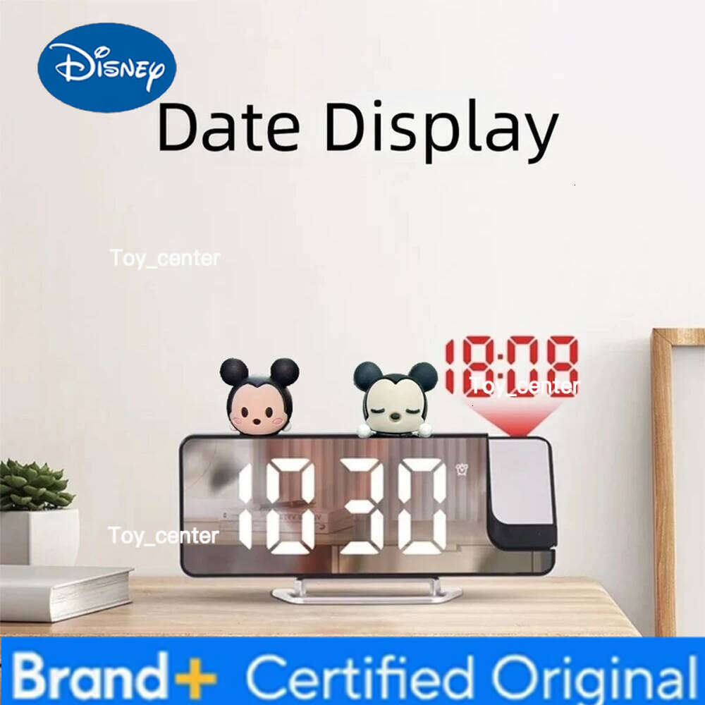 Disney Mickey Projection Alarm Date Night Mode Table Date/Temperature Display Modes 12H/24H LED Digital Clock H260128