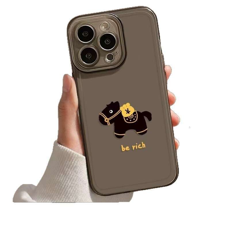 2026 Prosperity Suitable for Apple 17 Phone Case Transparent iPhone 16 New Model 15 Get Rich Quickly 13 Year of the Horse S260128
