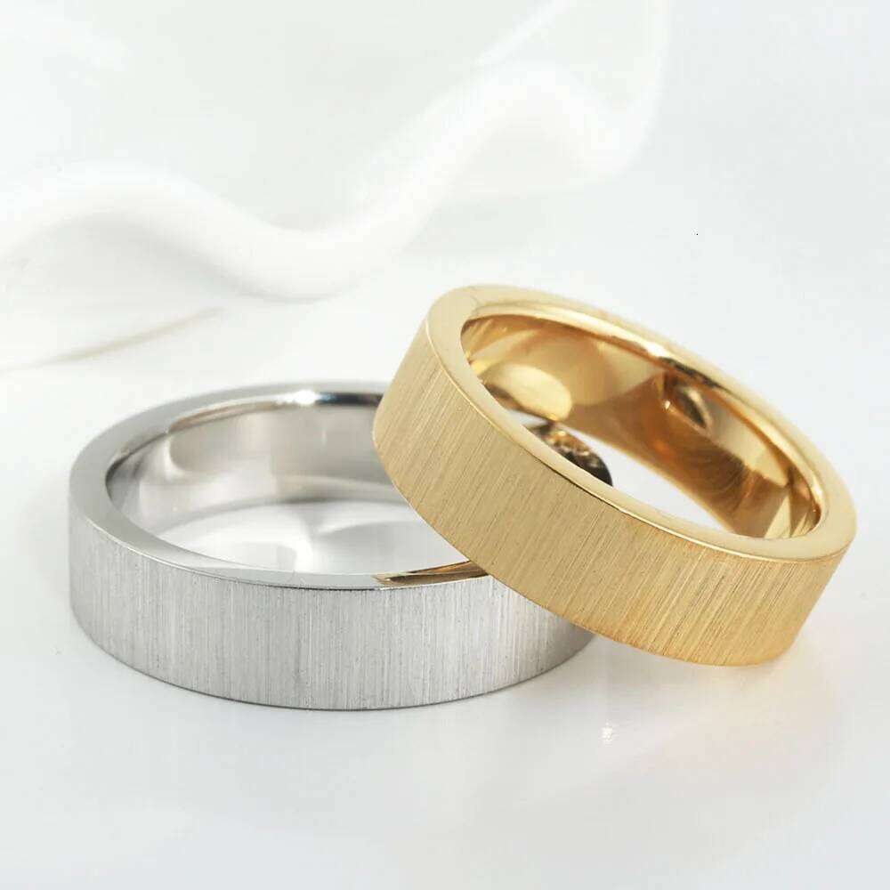 European and American hot-selling titanium frosted plain stainless steel men's brushed ring jewelry XJ260127