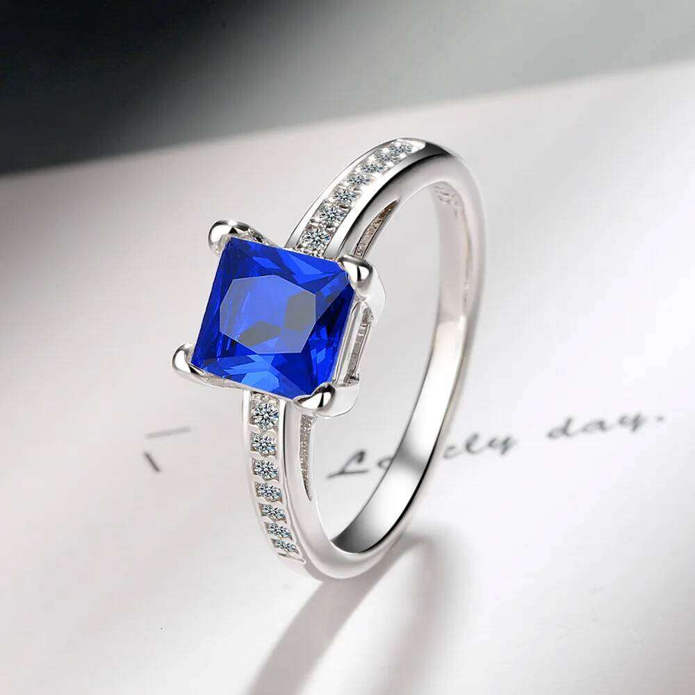 NEW 925 Sterling Silver Rings Size 5#-10# Quadrate Zircon High Quality For Women Fine Wedding Jewelry Accessories Party Gifts XJ260127