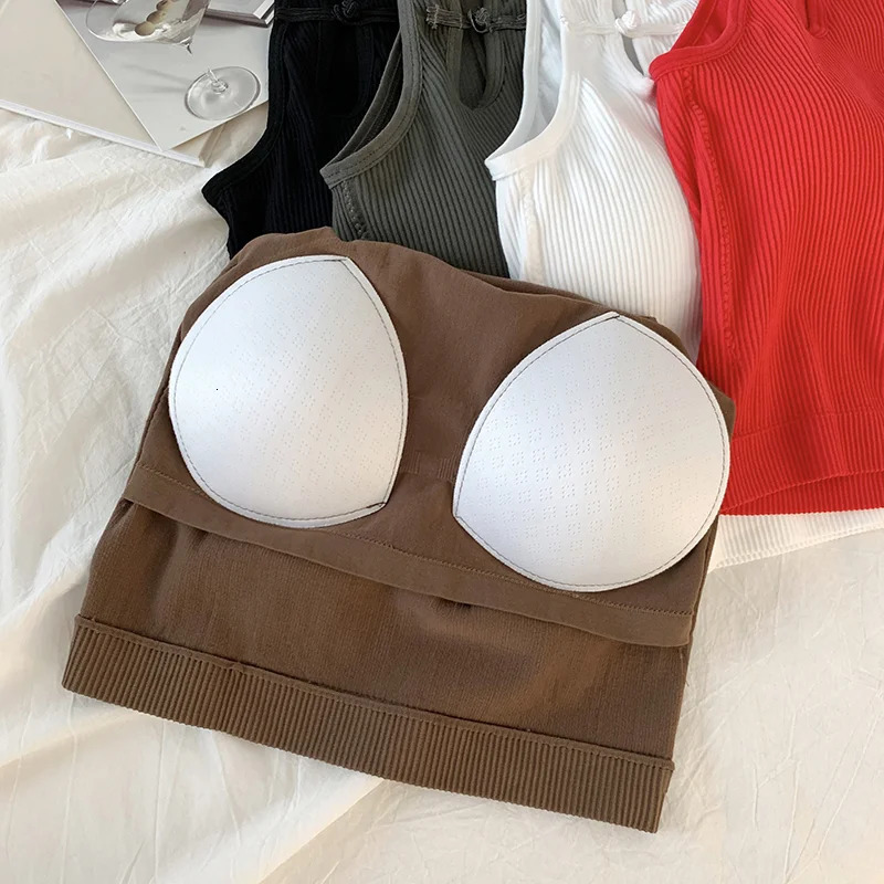 ITOOLIN Elegant Women Chinese Button Tank Tops With Bra Pad O-Neck Sleeveless Tank Tops For Women Sexy Crop Tops All-Match 260128