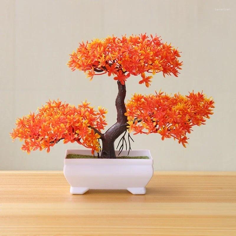 Decorative Flowers Artificial Plants Bonsai Small Tree Pot Fake Plant Potted Ornaments For Home Room Table Decoration El Garden Decor