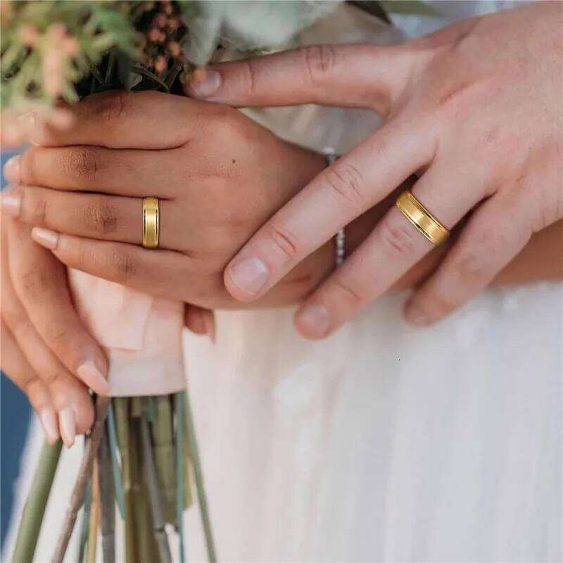 Tigrade 6/8mm Tungsten Carbide Ring Men Silver/Black/Gold Color Brushed Wedding Band Male Engagement Rings For Women bague XJ260127