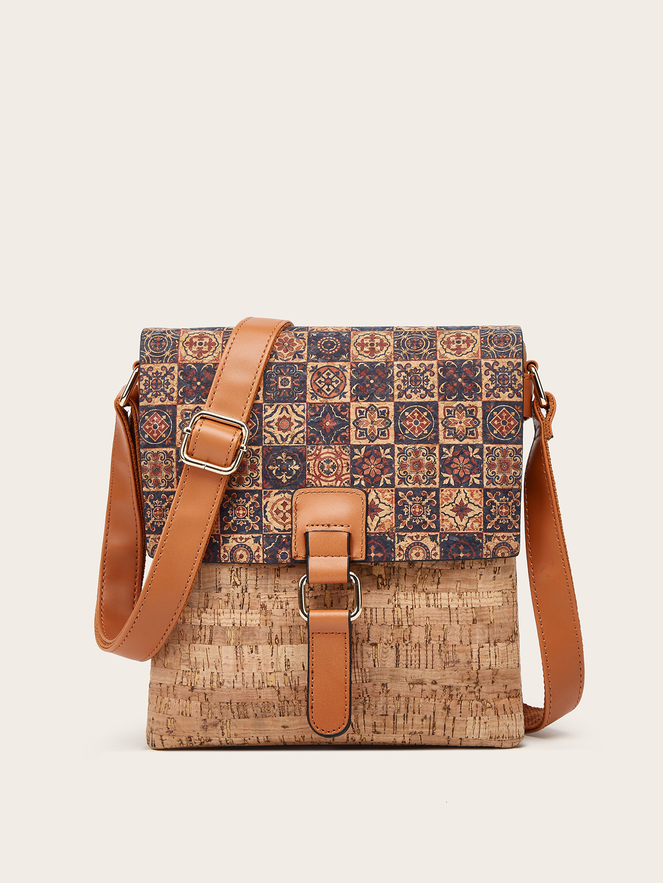 Luxury Brand 2026 Women's Bark Texture Crossbody Bag - Retro Print Envelope Purse With Phone Pocket & Adjustable Strap