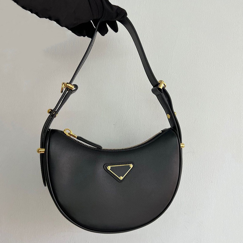 Designer Luxury Purse Crescent Tweed Fashion Armpit Handbag Black Crossbody Three In One Cowhide Shoulder Classic Black Dumpling Bag