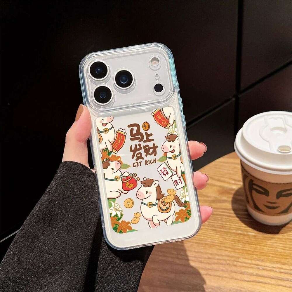 Year of the Horse Prosperity Suitable for Apple 17 Pro Max Phone iPhone 16 New Model 15 Full Coverage 13 Soft Case 12/X S260128 660