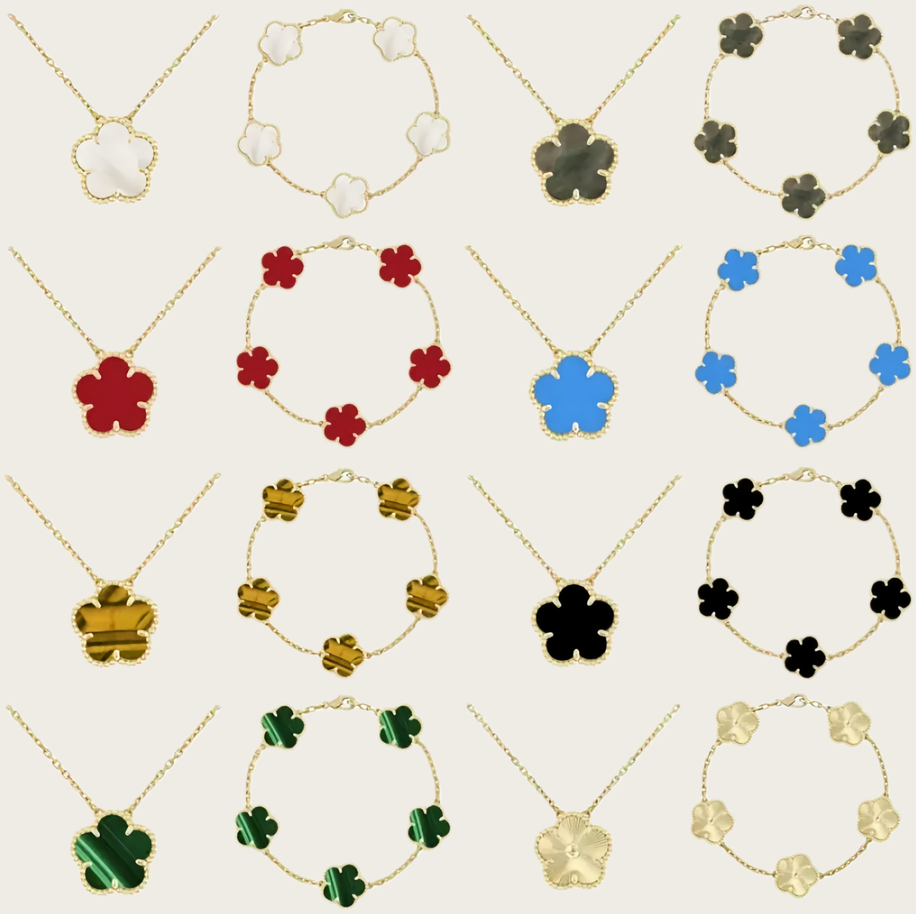 Gold Clover Necklace Designer van cleefbracelet Chain Fine Mother Of Pearl lady Stone vanity Bracelet Cleef Necklaces Black White vanly Cleef Jewelry