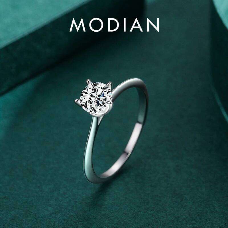 Modian New 925 Sterling Silver Diamond CZ Wedding Stackable Finger Ring Platinum Plated Brand Fine Jewelry For Women Accessories XJ260127