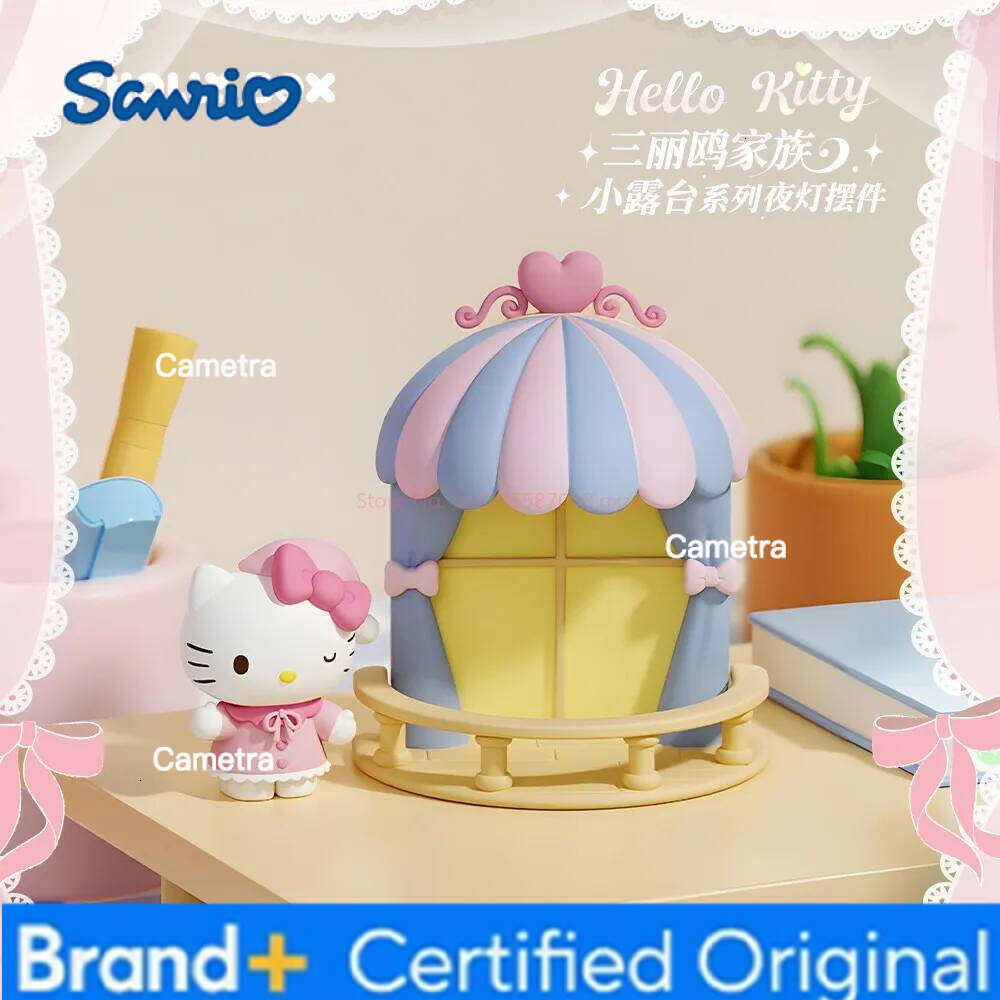 Sanrio New Genuine Stock Family Small Terrace Series Night Light Blind Box Refrigerator Magnet Ornament Cute Toys Birthday Gifts H260128