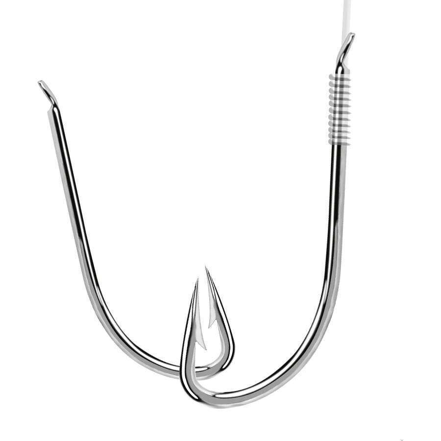 FTK 100PCS Saltwater High Carbon Steel White Single Worm Hook Crank Barbed Fishhook for Bass Fishing Tackle Z260128