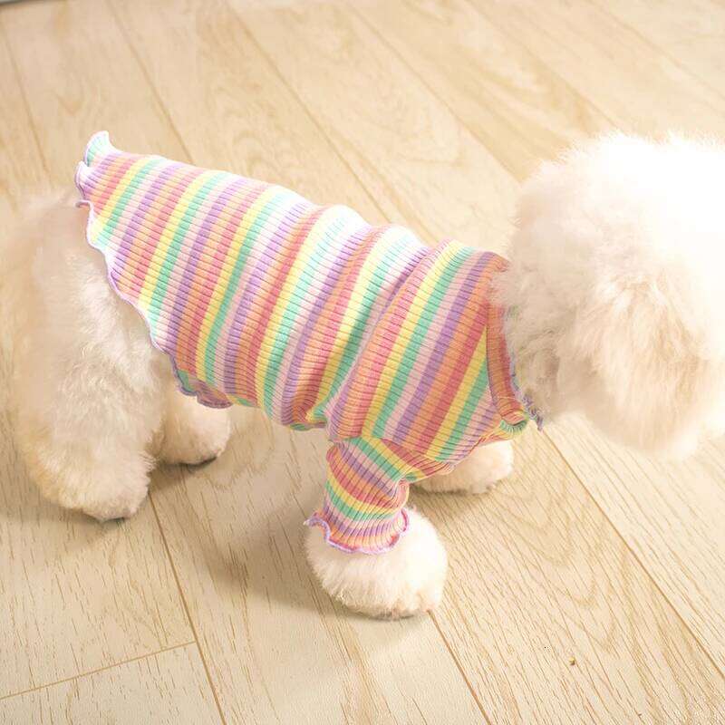 Autumn Teddy than Bear Striped Vest Cute Warm Clothing Classic Design Dog Clothes Pet Supplies XJ260127
