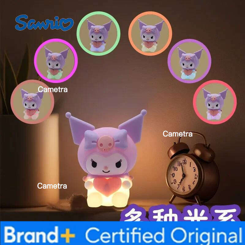 Sanrio Kuromi Silicone Touch Night Light Cute Bedside Lamp Kids Room Sleep Aid Kawaii Desk Decor Gift for Girls H260128
