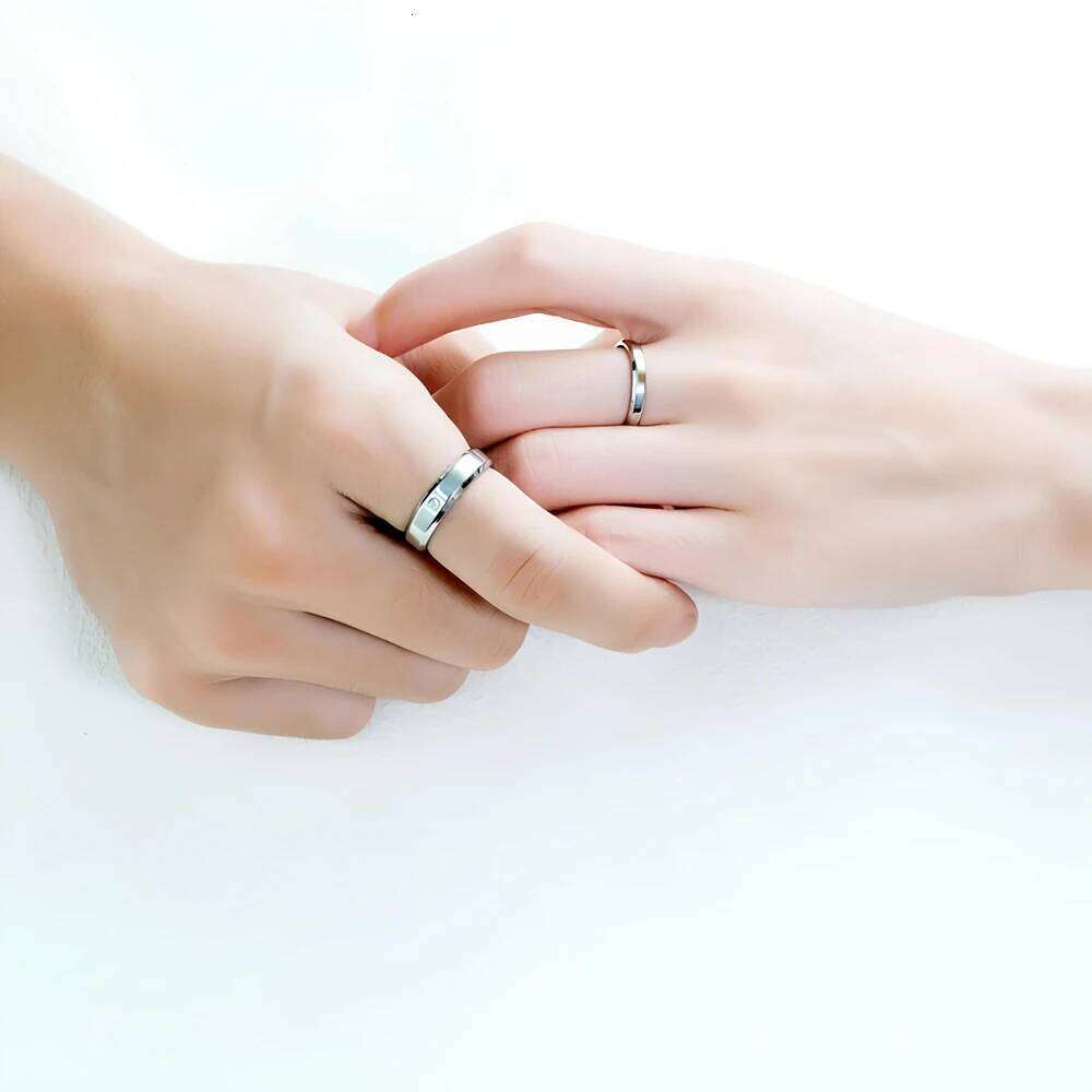 Fashion AAA+ Cubic Zirconia Wedding Band Rings For Women Gifts New Trendy 316l Stainless Steel Men Jewelry XJ260127