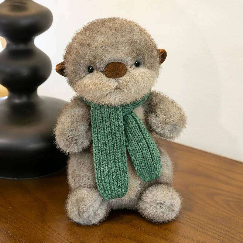 1pc 26cm/10.23in Cute scarves, otter plush toys, zoo souvenirs, children's soothing dolls, pillow gifts Y260128