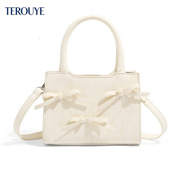 TEROUYE autumn and winter new French style niche design minimalist trend bow fashion style bag women's shoulder bag bag