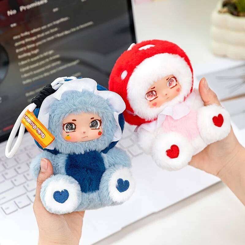 14cm Mushroom Girl Vinyl Plush Toys Cute Fungi Fairy Stuffed Doll Soft Kawaii Forest Toy for Kids Creative Gifts Bag Pendant Y260128