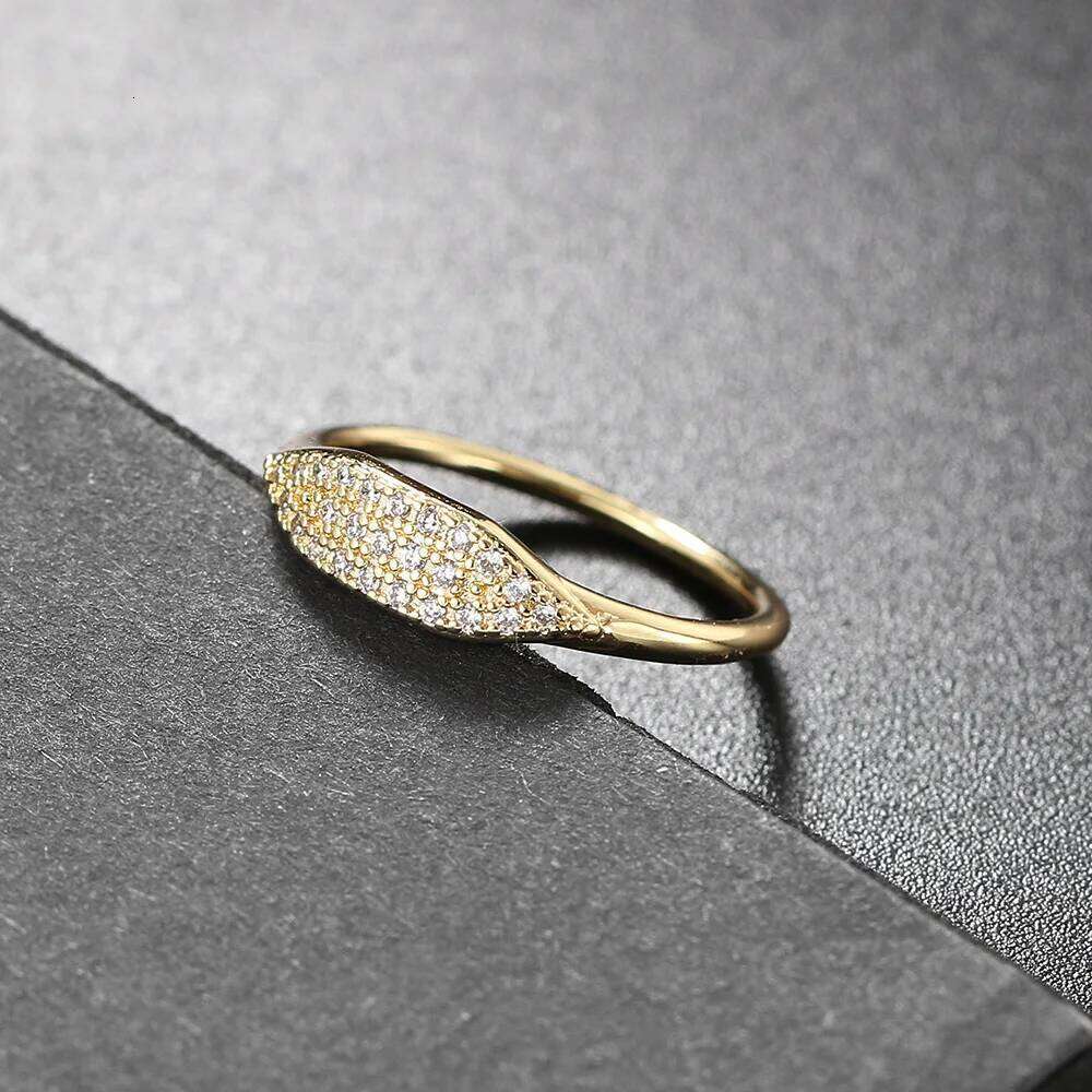 Minimalist Women's Stacking Rings Trendy Dainty Zirconia Gold Color Crystal Finger Accessories for Female Jewelry Wholesale R737 XJ260127