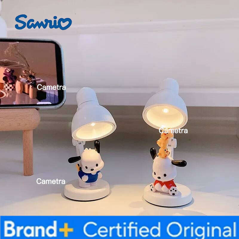 Sanrio Kawaii Pochacco Mini Nightlight Anime Atmosphere Stereo Doll Magnet Ins Simple Led Small Desk Table Lamp Toys Gift H260128