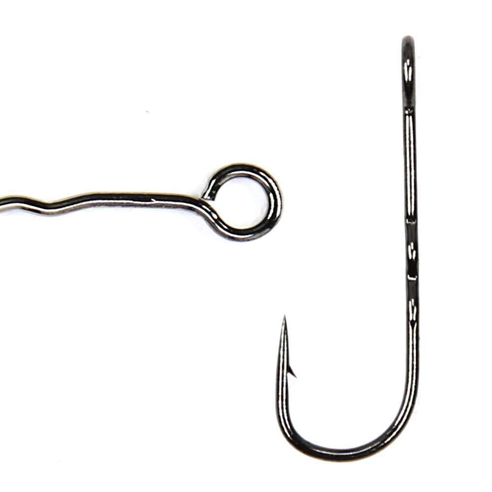 PEAK 10PCS With big eyes Ring High Carbon Steel Barbed Fishhook Jig Carp Fishing Lure Worm Hook Japan Z260128