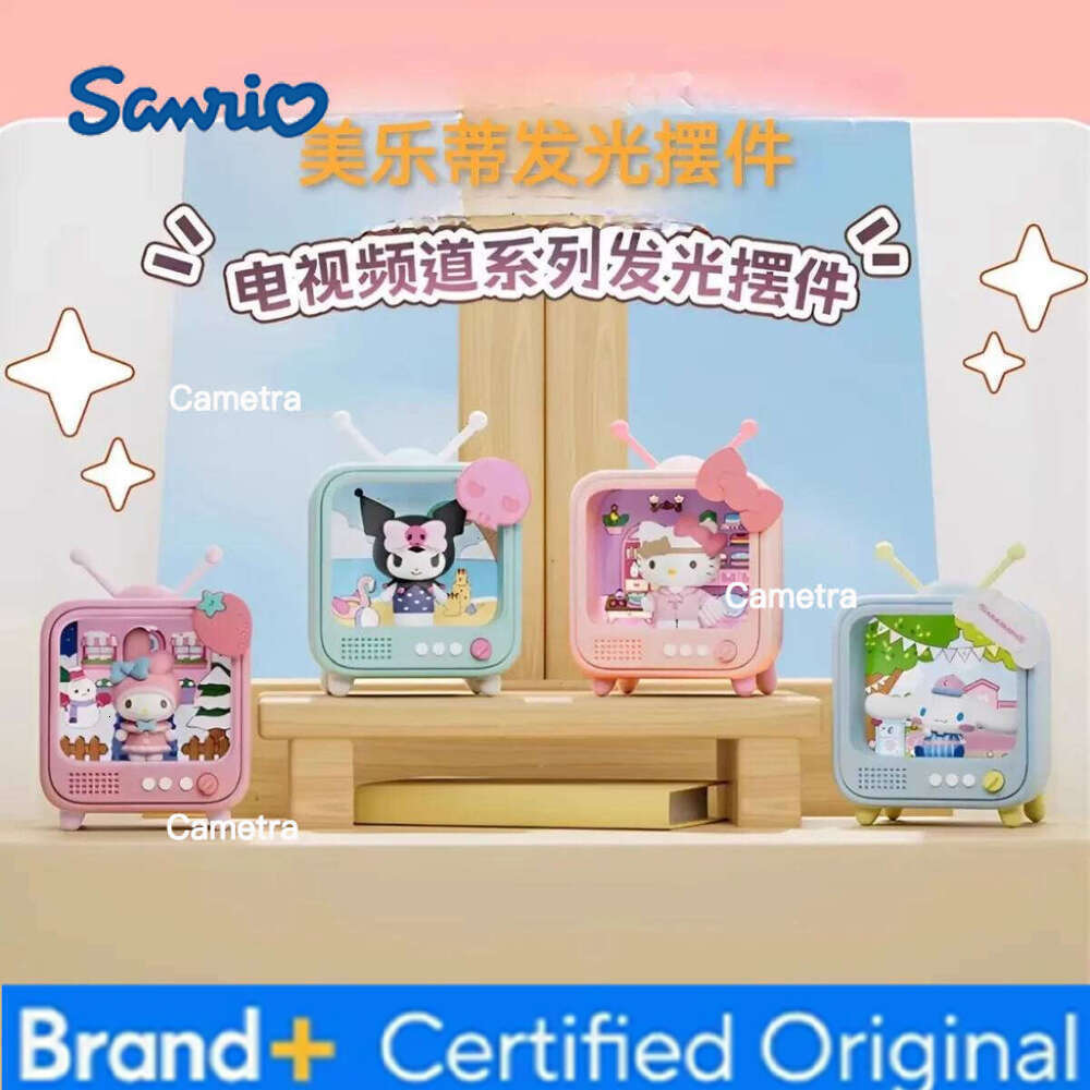 Sanrio Creative Kawai Anime TV Channel Series Luminous Night Light Toys Kuromi Cinnamoroll Hello Kitty Desktop Ornaments H260128