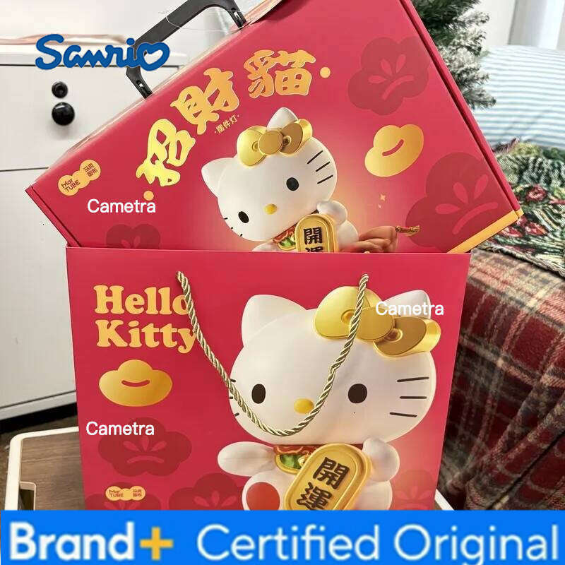 Sanrio In Spot Hellokitty Lucky Cat Night Bedhead Ornament Light New Year Gift Kawaii Anime Peripheral Figure Children Toy H260128