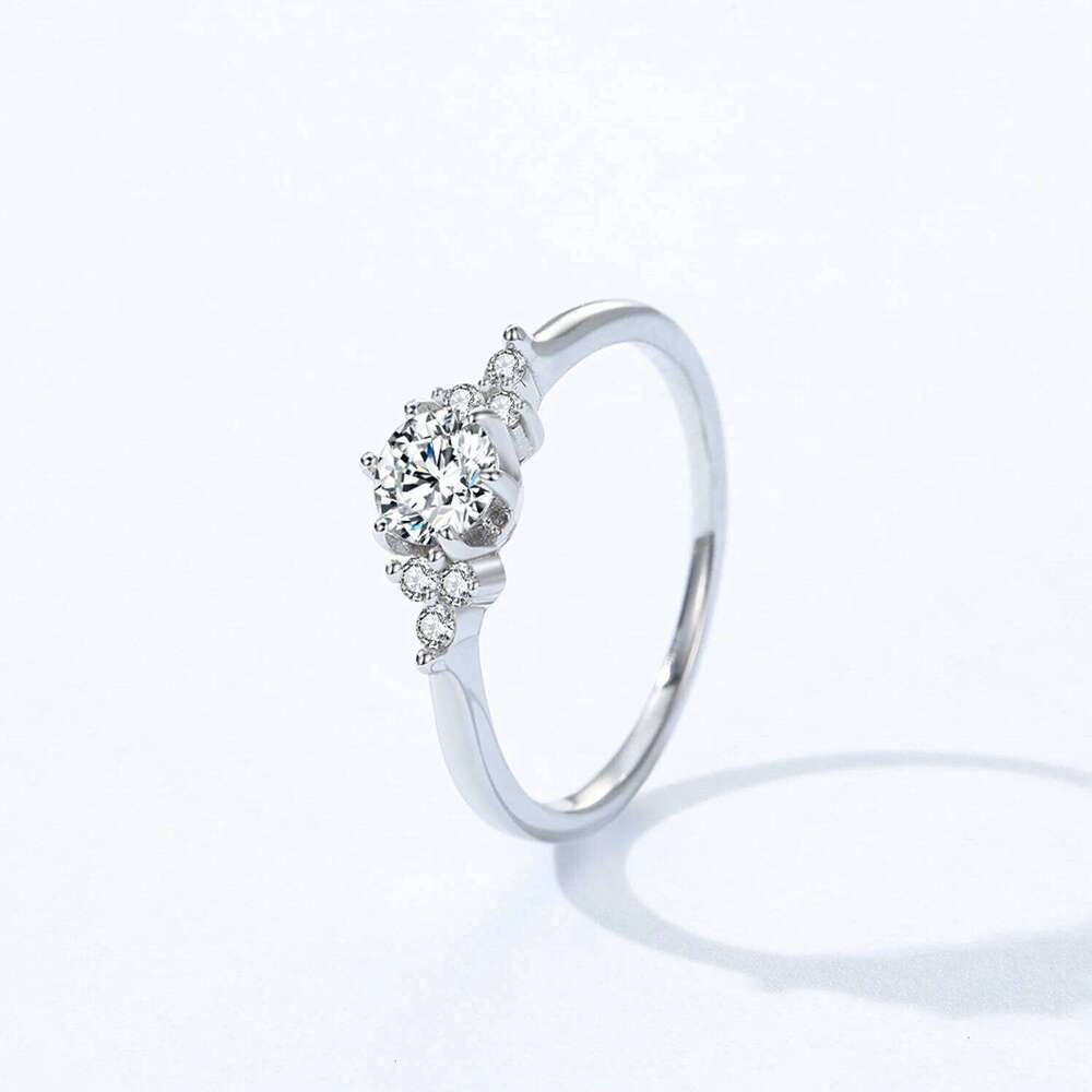 Ailmay Exquisite 100% 925 Sterling Silver Round Clear Zircon Ring For Women Romantic Wedding Jewelry XJ260127