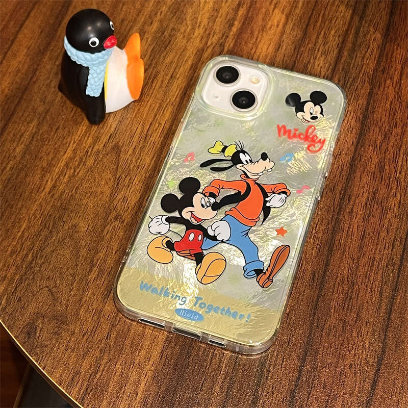 Cartoon INS Style Fun Cute Simple Niche Japanese and Korean Creative Anime Mickey Goofy Compatible with Apple 15 Pro 16 S260128