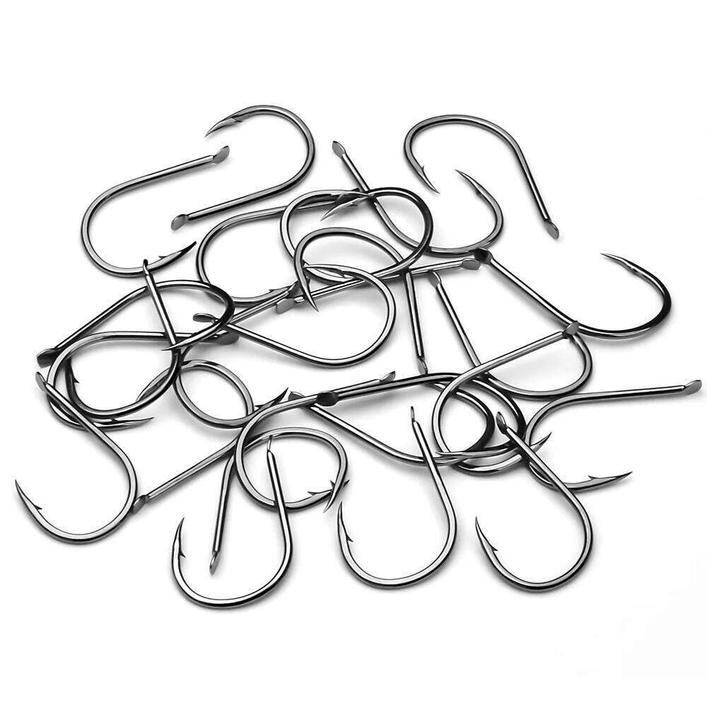 Barbed Fishhooks 3#-15# High Carbon Steel Flat Carp Fishing Hook Single Jigging Accessories Tackle 200pcs Soft Lures Hooks Z260128