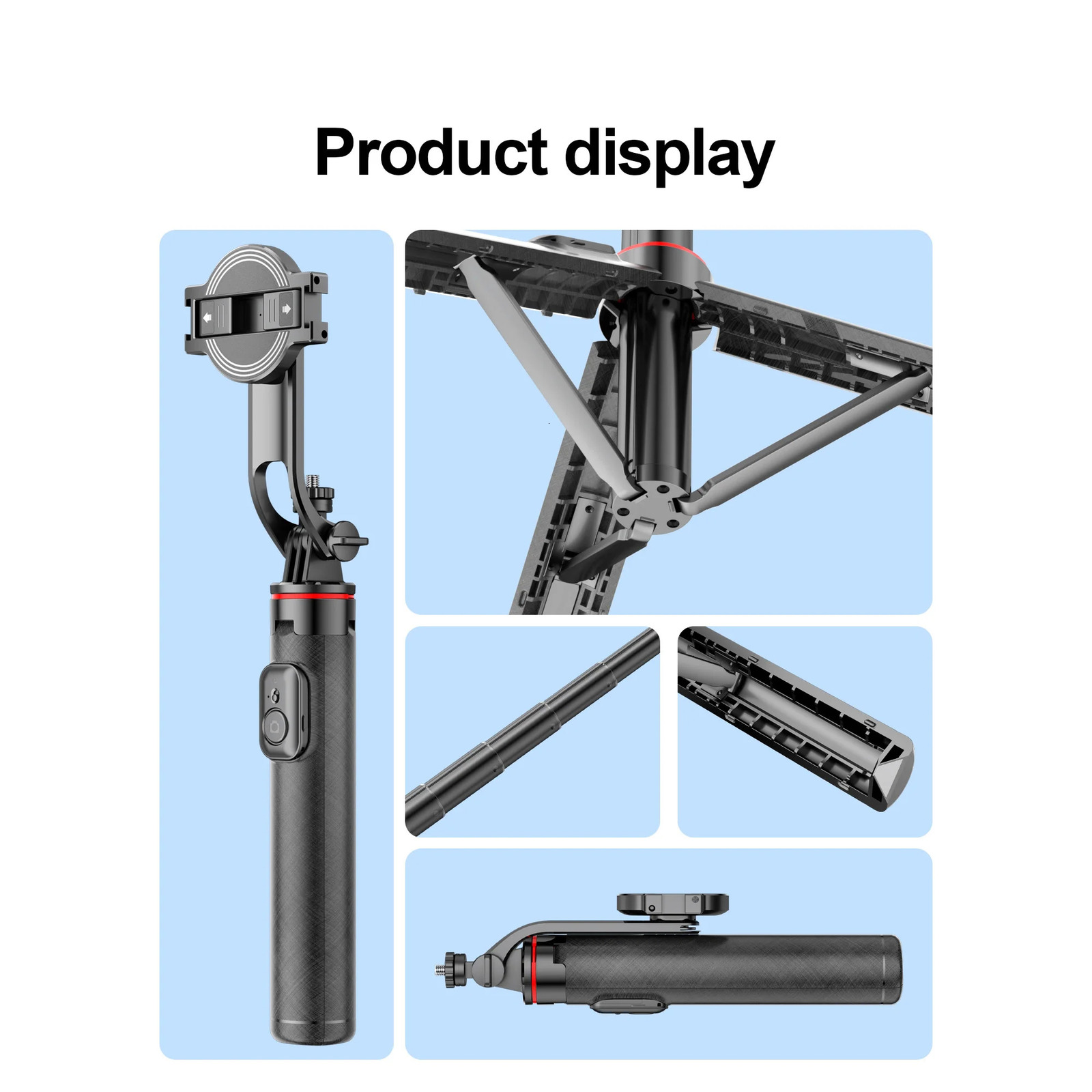 C20 Magnetic Selfie Stick Tripod for iPhone 12-16 Pro Max Travel Stand with Magsafe Phone Clamp for Android Smartphone 260127
