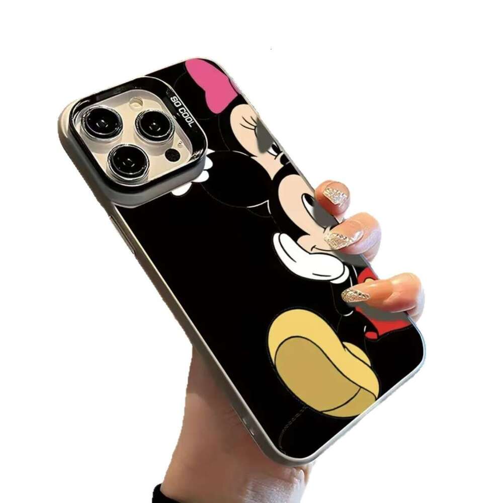 European and American Mickey Minnie Colorful Silver Compatible with Apple 16/15/14 Phone Case 15 Pro Max 13/12/11 X S260128