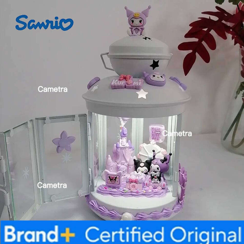 Sanrio Anime Figure Diy Handmade Nightlight Hello Kitty Kuromi My Melody Cinnamoroll Mini Table Night Lamp Desk Decorative H260128