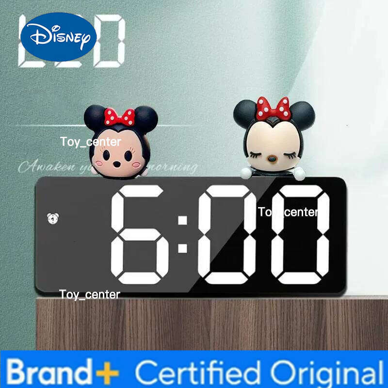 Disney Minnie Electronics LED Digital Children's Electronic Alarm Clock Bedside Table Desk Decorating Tabletop H2601281
