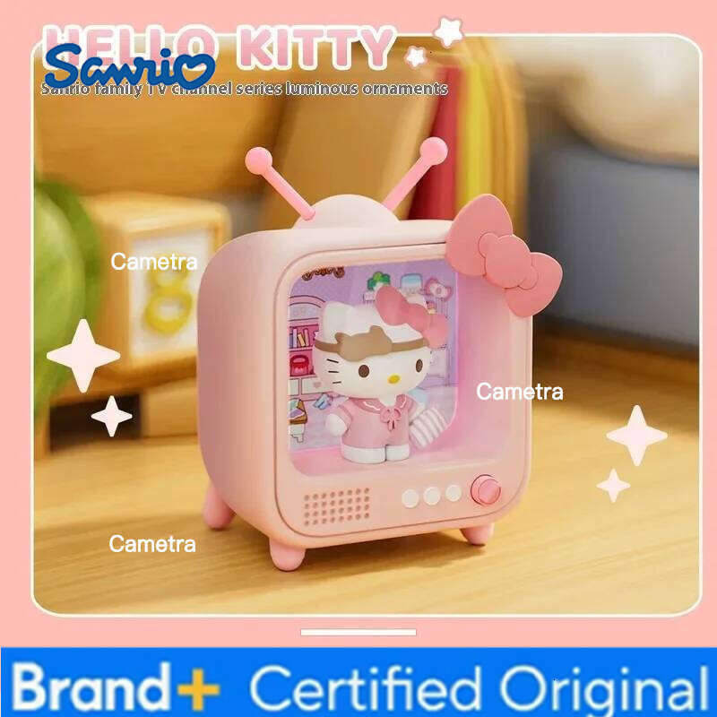 Sanrio Kt Cat Tv Channel Series Cute Luminous Night Desktop Decoration Cartoon Anime Kuromi Atmosphere Bedroom Sleep Light H2601281