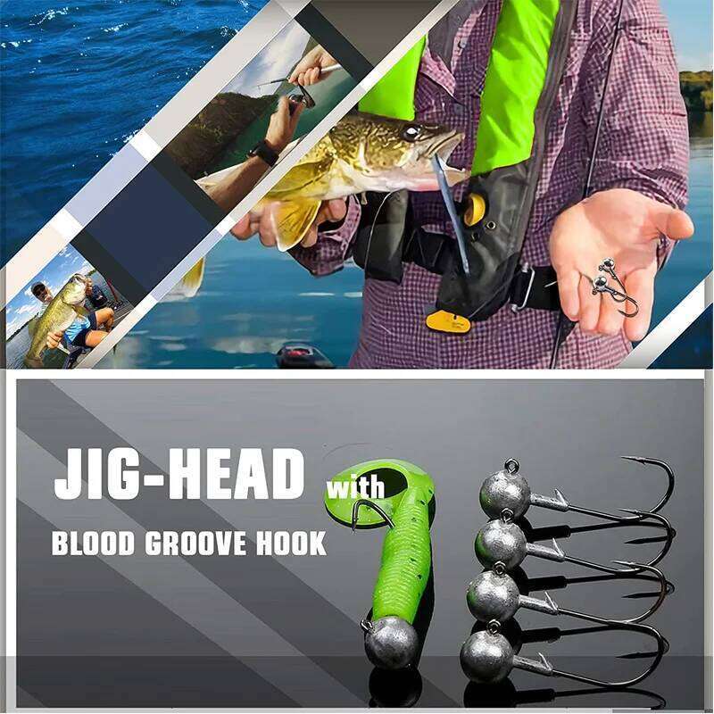 50pcs/set Crappie Heads Hooks 1g 2g 3.5g Crank Jig Head Fishing Hook Lures Bait Soft Worm Fishhook Accessories For F Z260128