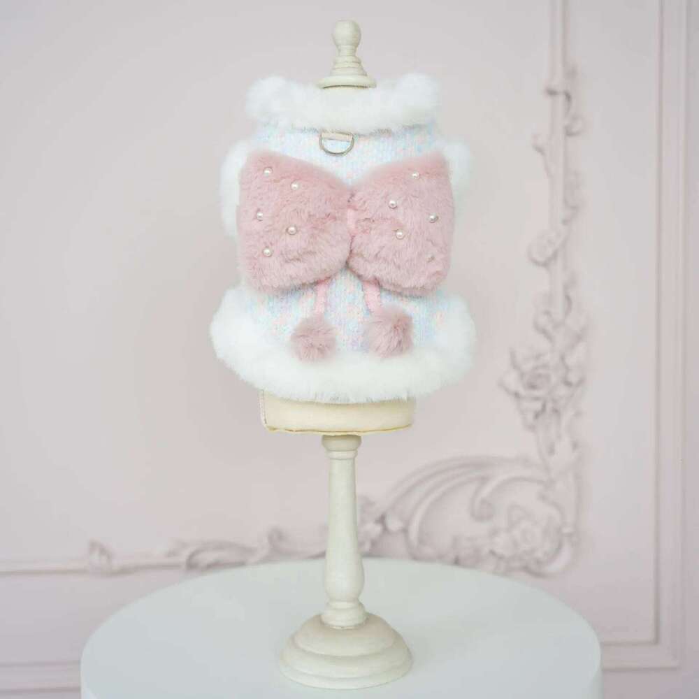 Pet Teddy Bear Colorful Bow Set Cotton Coat Autumn and Winter Warm Coat, Cat Dog Clothes for Small Dogs Jacket Puppy XJ260127