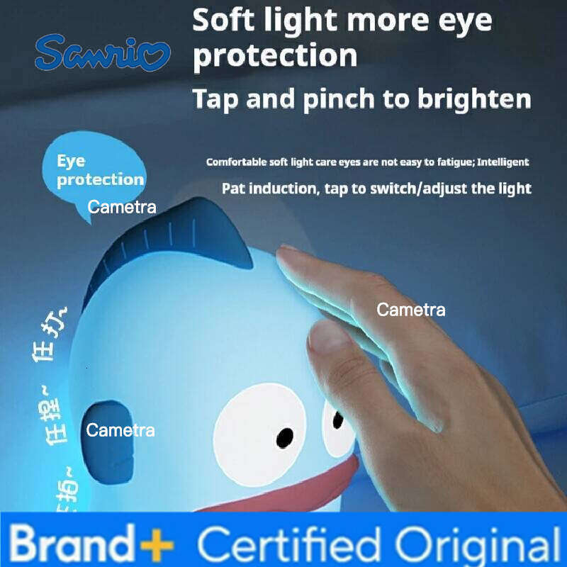 Sanrio Kawaii Character Pat-Light For Girl's Birthday Gifts Mermaid Hangyodon Night Lamp Anime Figures Decor Toys H260128