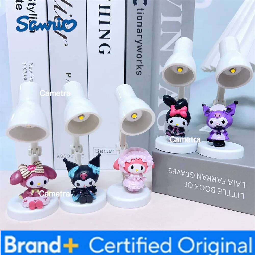 Sanrio Cartoon Mini Small Desk lamp Cinnamoroll Kuromi Melody Action Model Toys LED Desktop Decoration Birthday Gift H260128