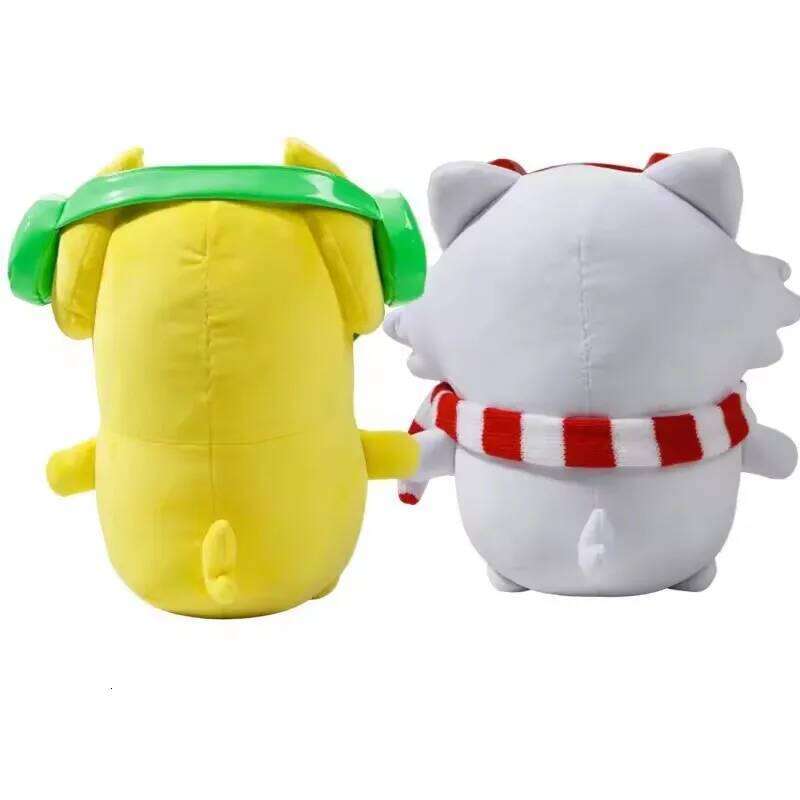 New Tylerred Snowii Snuggle Bundle Plush Toys Singer Puppy Wearing Headphones Yellow And White Dog Stuffed Doll Toy Gifts Y260128