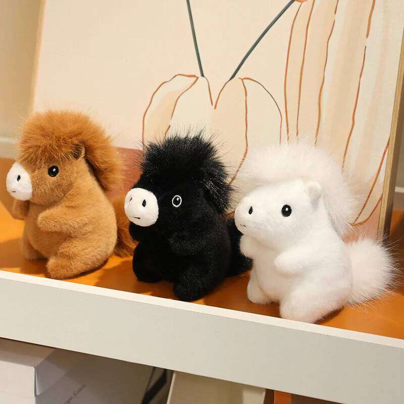 Cute Plush Toy Soft & Comfy Stuffed Horse in 3 Colors Adorable Kawaii Mini Pony Collection Huggable Plushie Gift for Kids Y260128