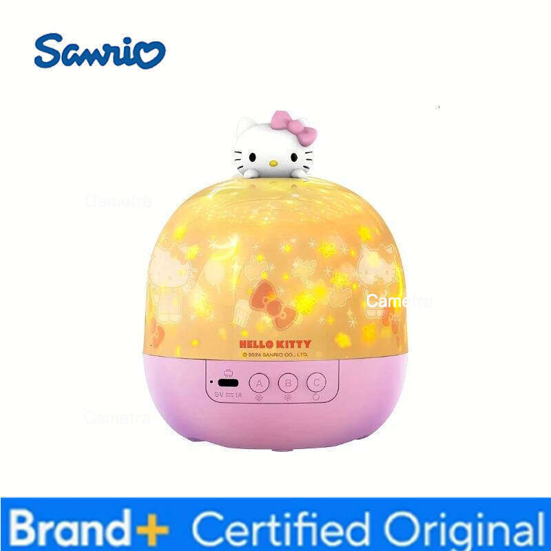Sanrio Crown Galaxy Projector Night Lamps for Boy Anime Hello Kitty Kuromi Cinnamoroll Girl Multicolor Projection Led Light Gift H260128