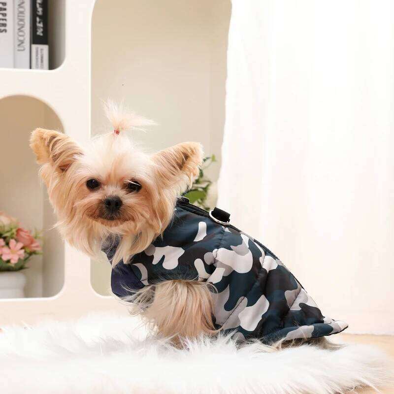Camouflage Print Pet Dog Jacket Coat for Small Dogs Cats Autumn Winter Warm Zipper Puppy Clothes Yorkies Chihuahua Pug Costume XJ260127