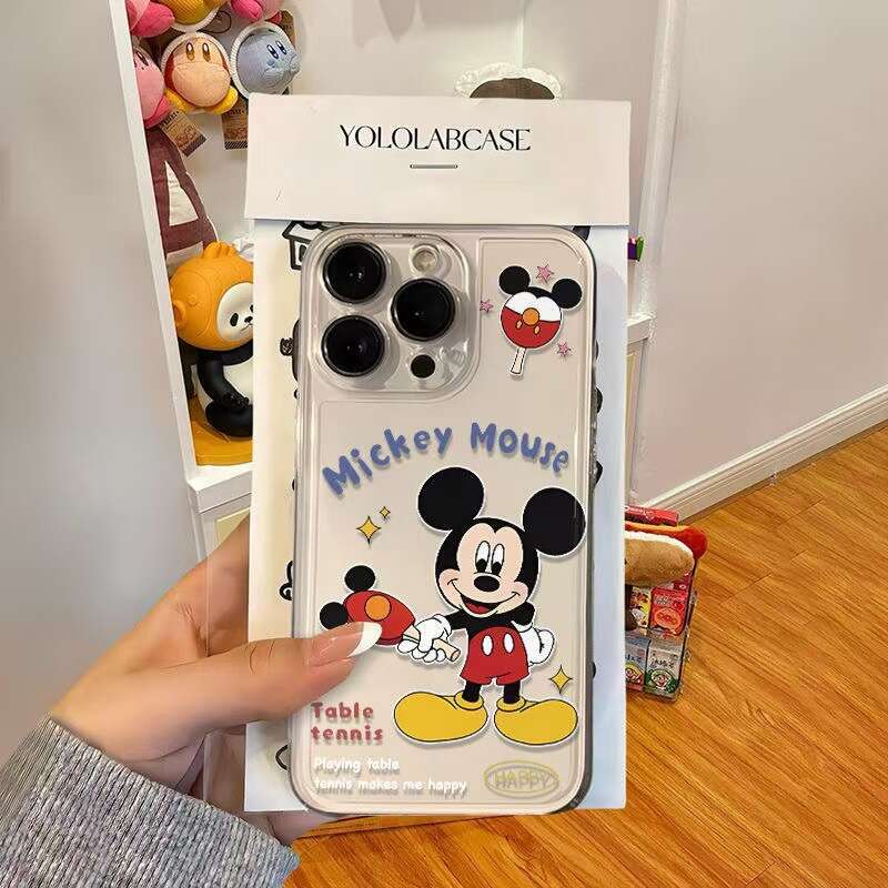 Table Tennis Mickey Compatible with Apple 17 Pro Phone Case iPhone 16 Shockproof 15 Plus European and American 14 Niche 13 S260128 48f