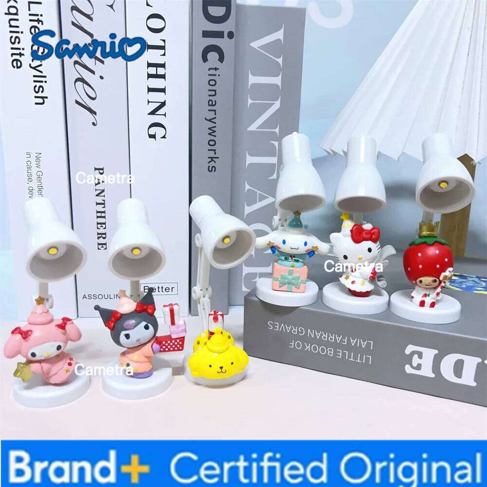 Sanrio Cartoon Mini Small Desk lamp Cinnamoroll Kuromi Melody Action Model Toys LED Desktop Decoration Birthday Gift H260128