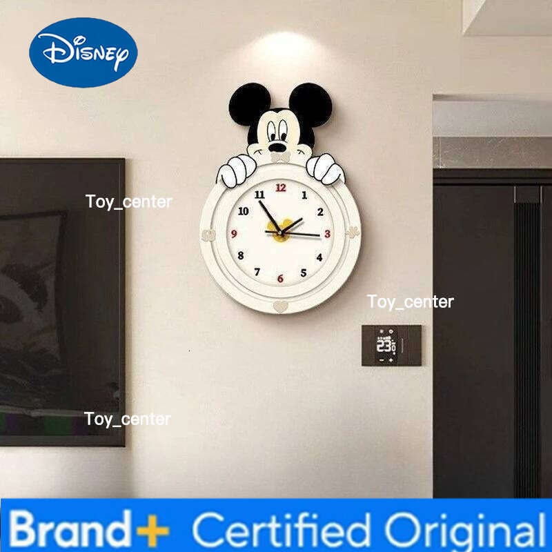 Disney Mickey Cartoon Living Creative TV Children's Room New Simple Modern Silent Restaurant Wall Clock Gift H2601281