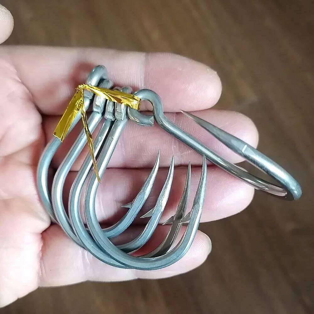 PROBEROS 5/10Pcs Sea Stainless Steel Fishhook Saltwater Fishing Hook 1/0#-13/0# Model Silver JIGGING Hooks SJ43 Z260128