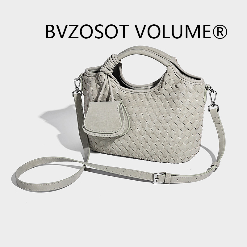 BVZOSOT VOLUME 2026 new Commuter Tote Bag for Women Style Woven Bag Simple Single Shoulder Crossbody Bag
