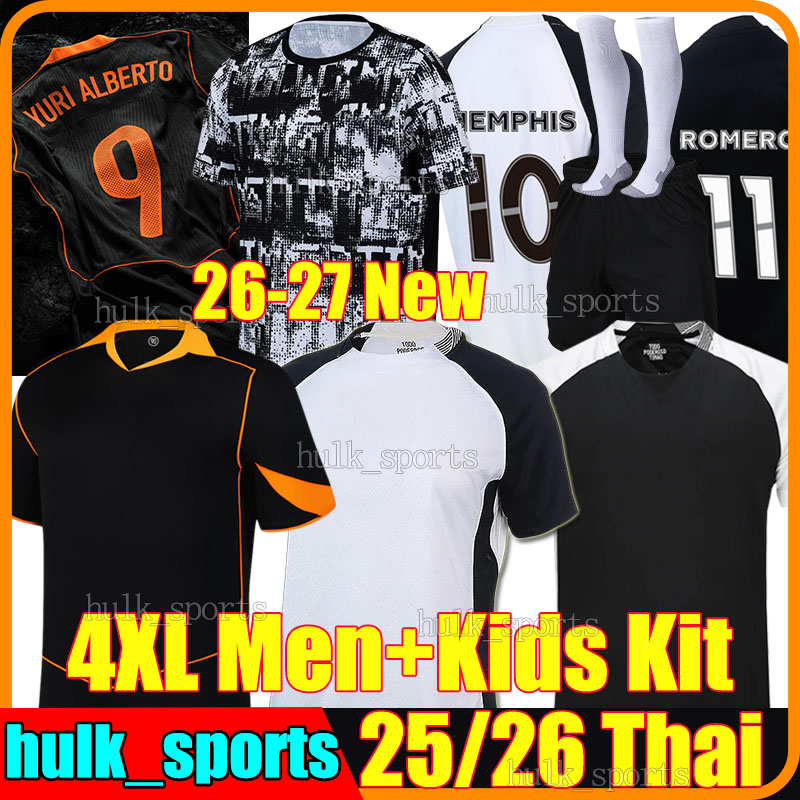 4XL 25/26/27 CorinthiansS Timao 3rd Soccer Jerseys YURI ALBERTO ROMERO TALLES MAGNO CARRILLO D. GARRO MARTINEZ TORRES CACA Japan men kids Kits socks sets football shirt